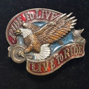 Vintage Harley-Davidson Eagle 'Ride to Live' Belt Buckle